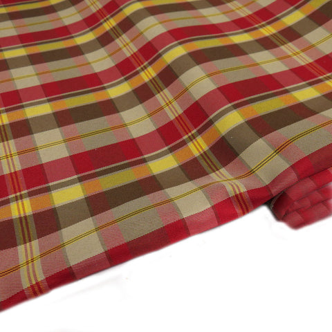 Scool Plaids, Yellow Brown Red, 60" Wide; 1 yard