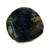 Blue Two Tone Agate Faceted, Gold, 50x48mm -  1 piece