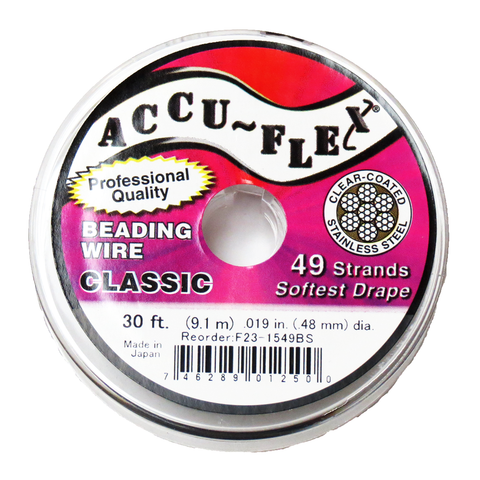 Accu-Flex Beading Wire-49 strands, 19in/30ft; Silver