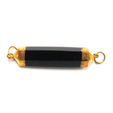 Black & White Agate Points Connector- Gold