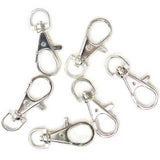 Alloy Lobster Claw Flat, Silver-37mm; 6pcs