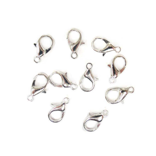 Alloy Lobster Claw Lg., Silver-16mm; 10pcs