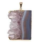 Amethyst Slice Pendant- Gold