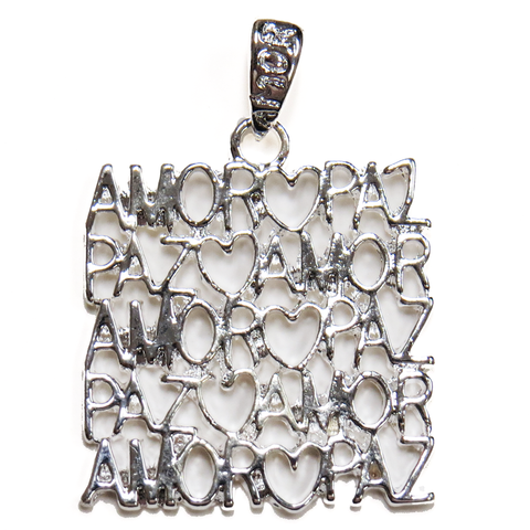 Amor y Paz Pendant; Silver