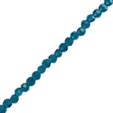 Aqua, Round Faceted Glass Bead, 4mm; 1 strand