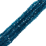 Aqua, Round Faceted Glass Bead, 4mm; 1 strand