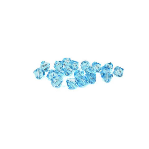 Swarovski Crystal, Bicone, Aquamarine, 6mm; 20pcs