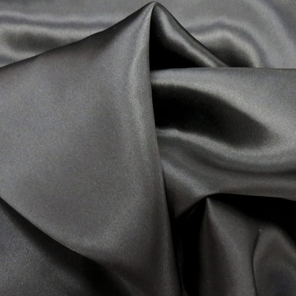 Silk Charmeusse, Black, 54" Wide- 1 Yard