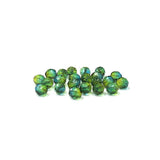 Blue Green, Round Faceted Fire Polished, 10 mm - 20 pcs