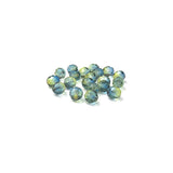 Blue/Green, Round Faceted Fire Polished, 8mm - 20 pcs