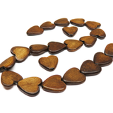 Brown Horn Heart, 21mm; 1 piece