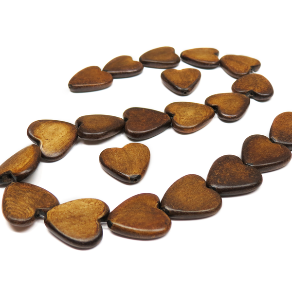 Brown Horn Heart, 21mm; 1 piece