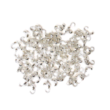 Bead Tip Bottom Clamp-on, Silver Plated Brass-8x3.5mm; 100pcs