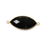 Black Onyx Bezel,24k  Gold Vermeil 13x32mm; 1pc