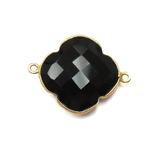 Black Onyx Bezel ,24k Gold Vermeil 21x26mm ; 1pc