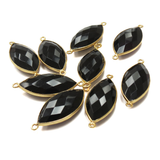 Black Onyx Bezel,24k  Gold Vermeil 13x32mm; 1pc