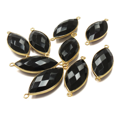 Black Onyx Bezel,24k  Gold Vermeil 13x32mm; 1pc