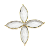 Crystal Quartz Bezel,24k Gold Vermeil 15x35mm; 1pc