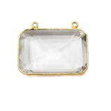 Crystal  Bezel, 24k Gold Vermeil 32x24mm; 1pc