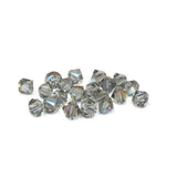 Swarovski Crystal, Bicone, 6mm - Black Diamond AB; 20 PCS