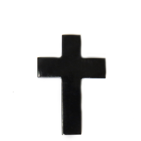 Black Horn cross Bead, 38x27mm; 1 piece