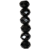 Rondelle Jet, 15x18mm; 1 Strand