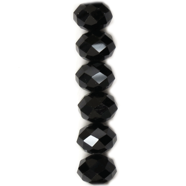Rondelle Jet, 15x18mm; 1 Strand