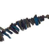 Blue Two Toned Top Drilled Quartz, 25x6mm; 1 piece