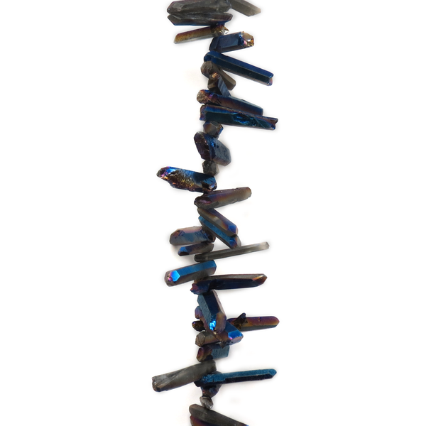 Blue Two Toned Top Drilled Quartz, 25x6mm; 1 piece