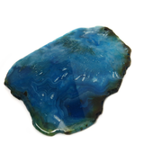 Blue Faceted Agate Slice Pendant