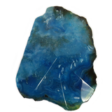 Blue Faceted Agate Slice Pendant