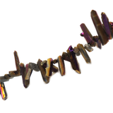 Brown Two Toned Top Drilled Quartz, 25x6mm; 1 piece