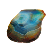 Brown & Blue Faceted Agate Slice Pendant
