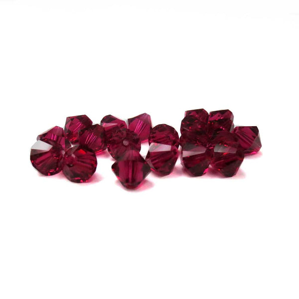Swarovski Crystal, Bicone, Ruby, 8mm; 20pcs