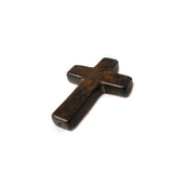 Burnt Horn Cross Bead, 44x34mm; 1 piece