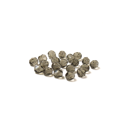 Black Diamond, Round Faceted Fire Polished; 6mm - 20 pcs