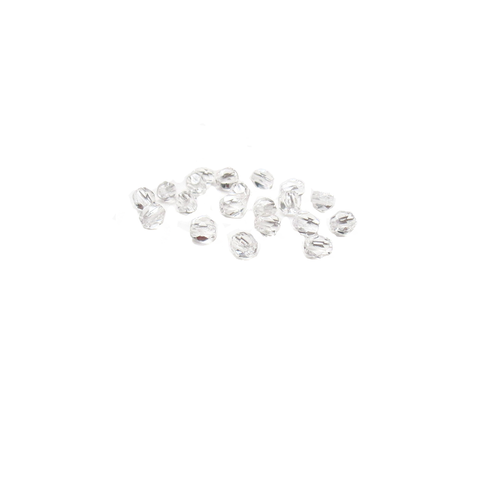 Crystal, Round Faceted Fire Polished; 4mm - 20 pcs