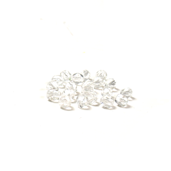 Crystal, Round Faceted Fire Polished; 6mm - 20 pcs