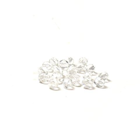 Crystal, Round Faceted Fire Polished; 6mm - 20 pcs