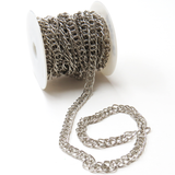Two Step Chain; Antique Silver- per foot.