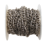 Two Step Chain; Antique Silver- per foot.