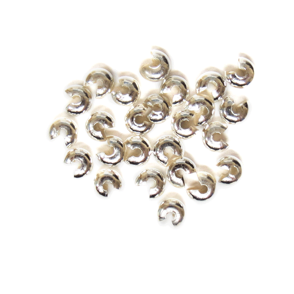 Crimp Cover, Silver Plated; Brass-5mm; 25pcs