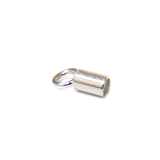 Crimp Tube with Loop, Silver Plated Brass-3.5x2mm; 25pcs