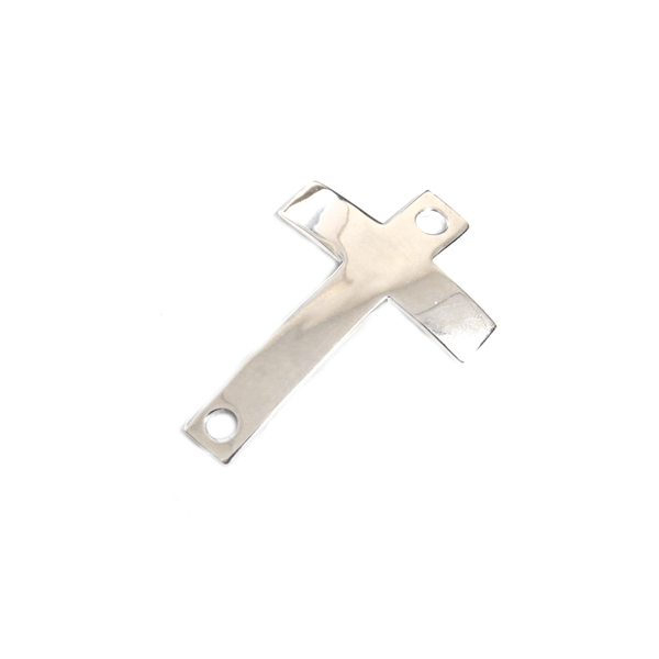 Cross Connector, Sterling Silver, 42x30mm; 1 piece