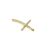 Cross with Rhinestones Connector, Gold Filled, 29x4mm; 1 piece