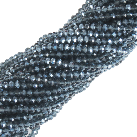 Rondelle Navy Blue, 6 mm