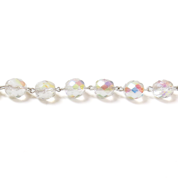 10mm Crystal AB Rosary Chain- 1 foot