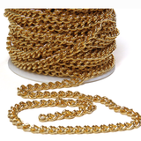 Steel Curb Chain; Gold- 1 foot