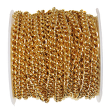 Steel Curb Chain; Gold- 1 foot