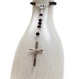 6mm Italian Wooden Rosary, Dark Brown, 16" Long; 1 piece